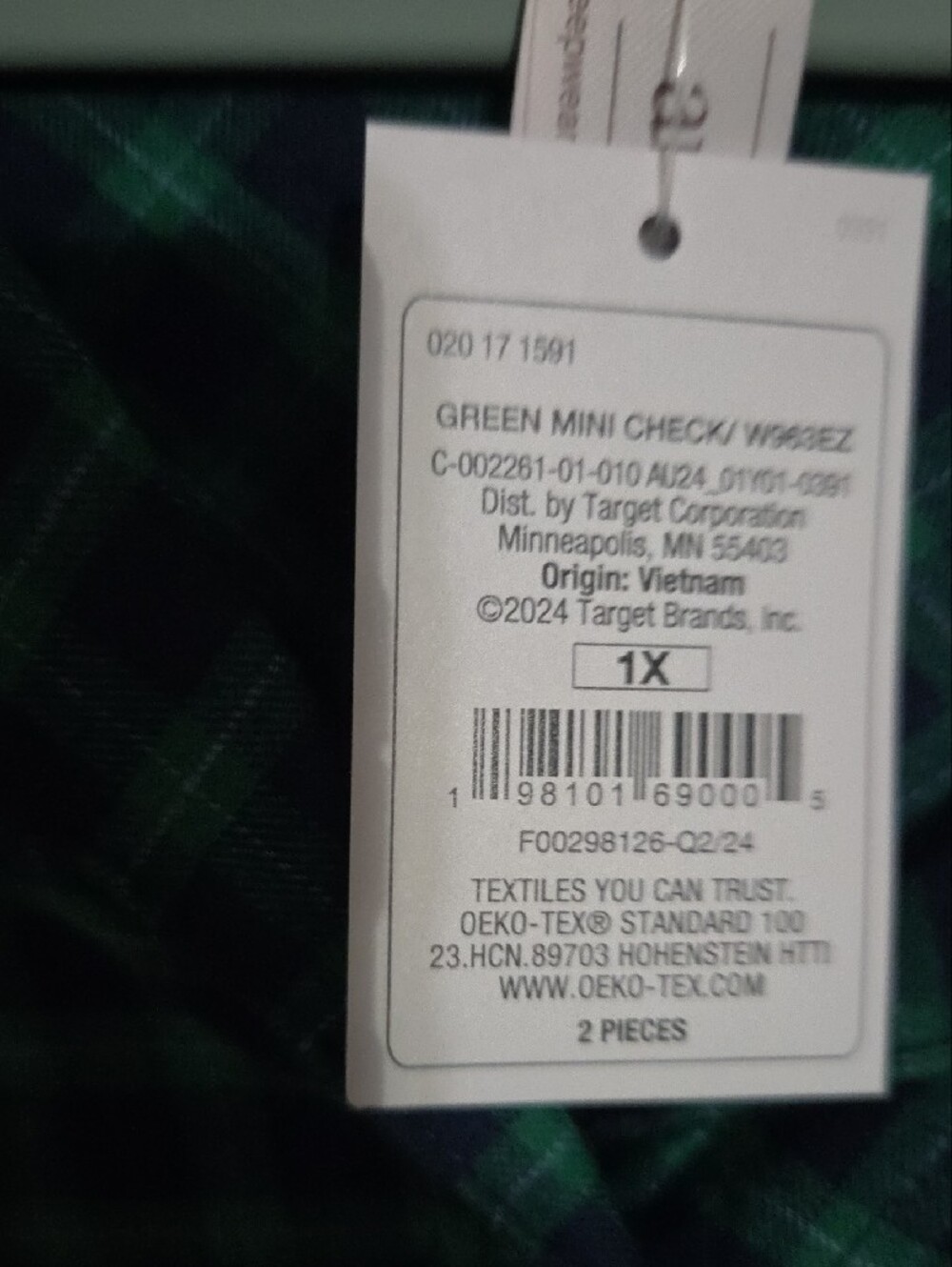 Auden Teal and Dark Green Plaid Button-Up Pajama Set - Picture 11 of 11